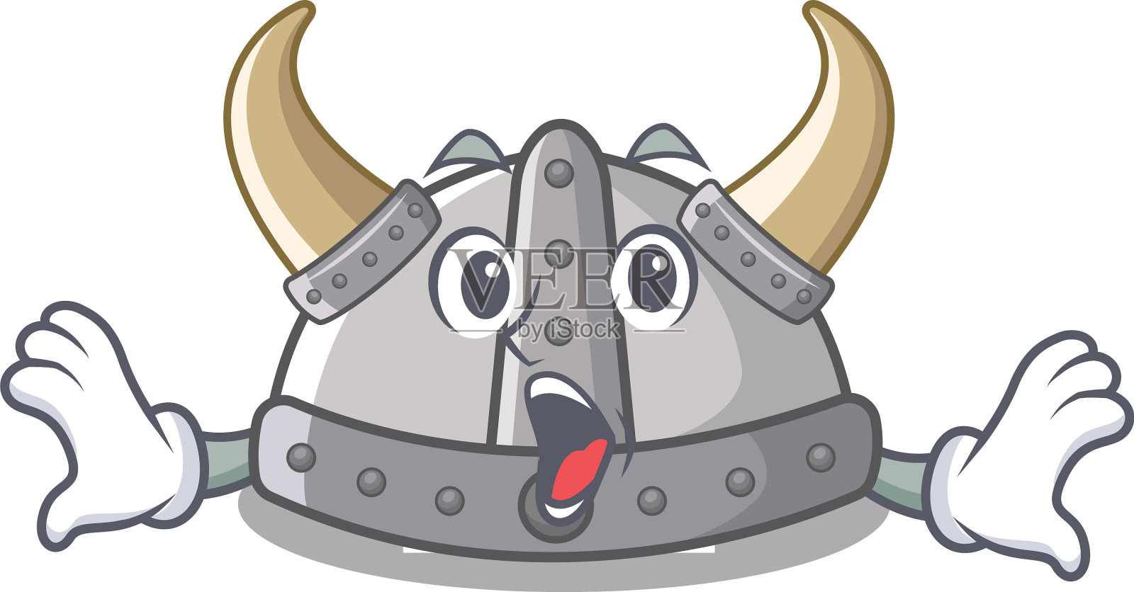 吉祥物桌上惊喜的维京头盔玩具设计元素图片