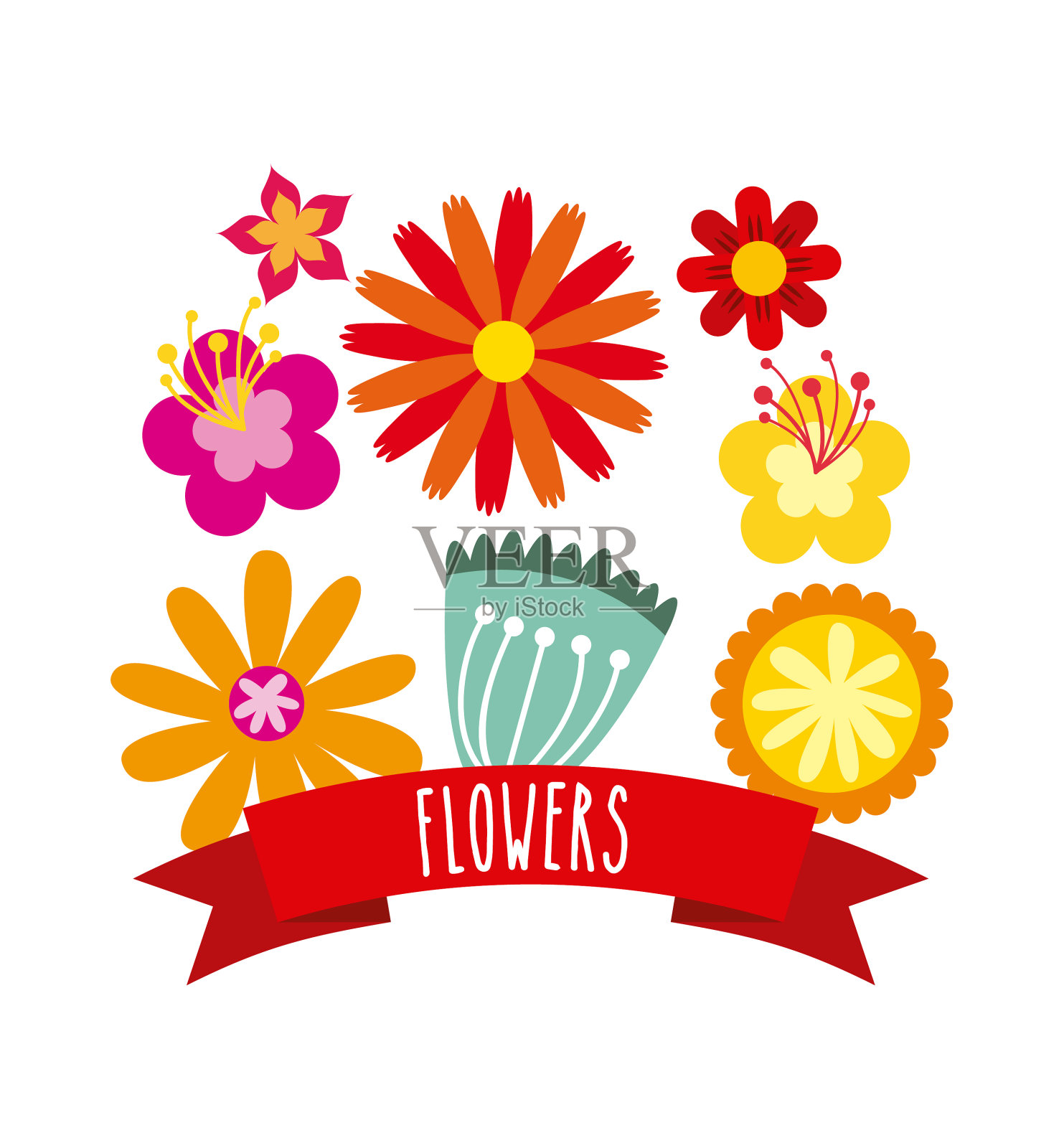 美丽的花朵图标设计元素图片