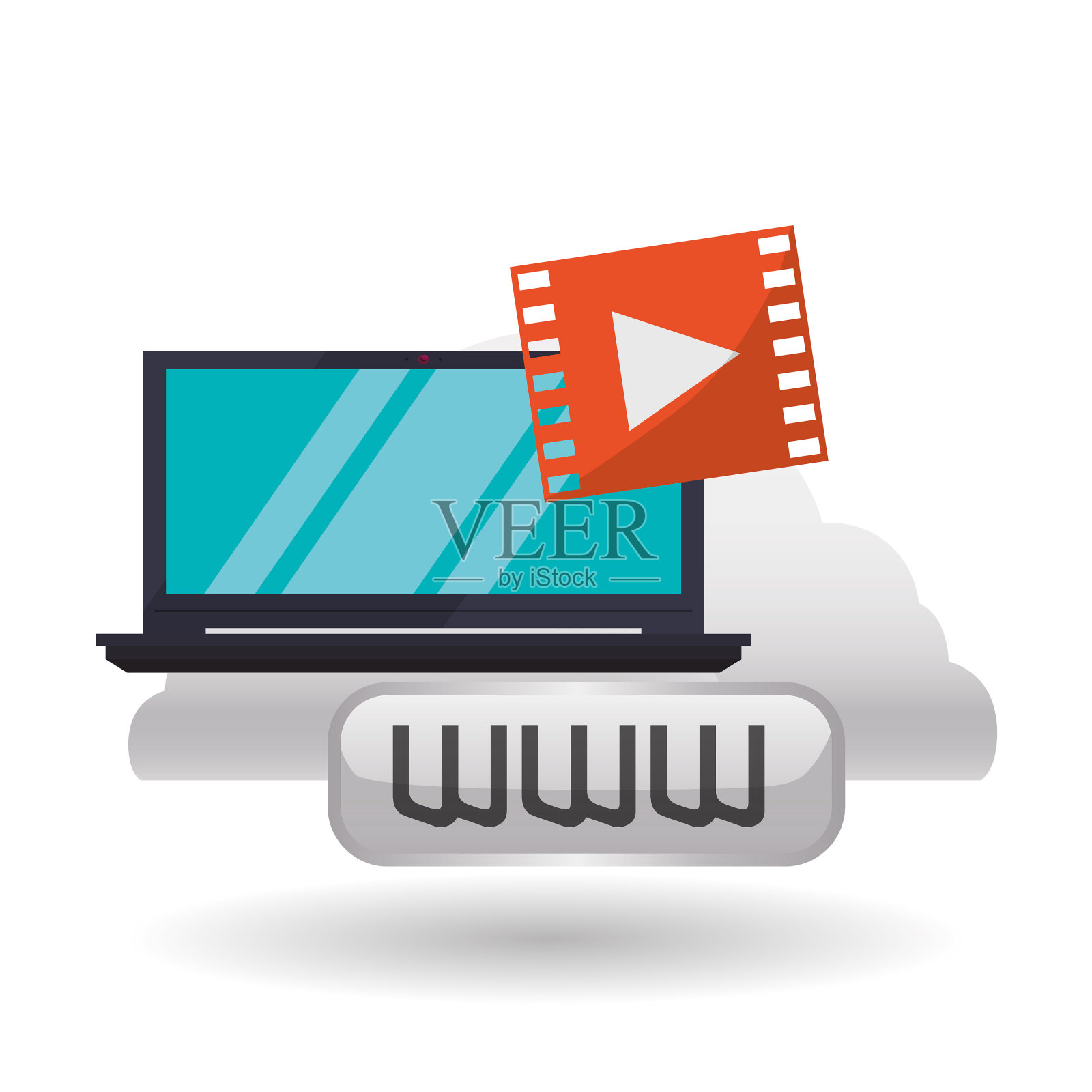 云计算设计媒体图标隔离设计元素图片