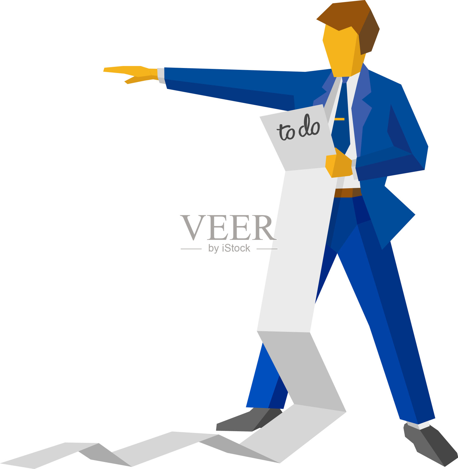 有一长串待办事项的商人设计元素图片