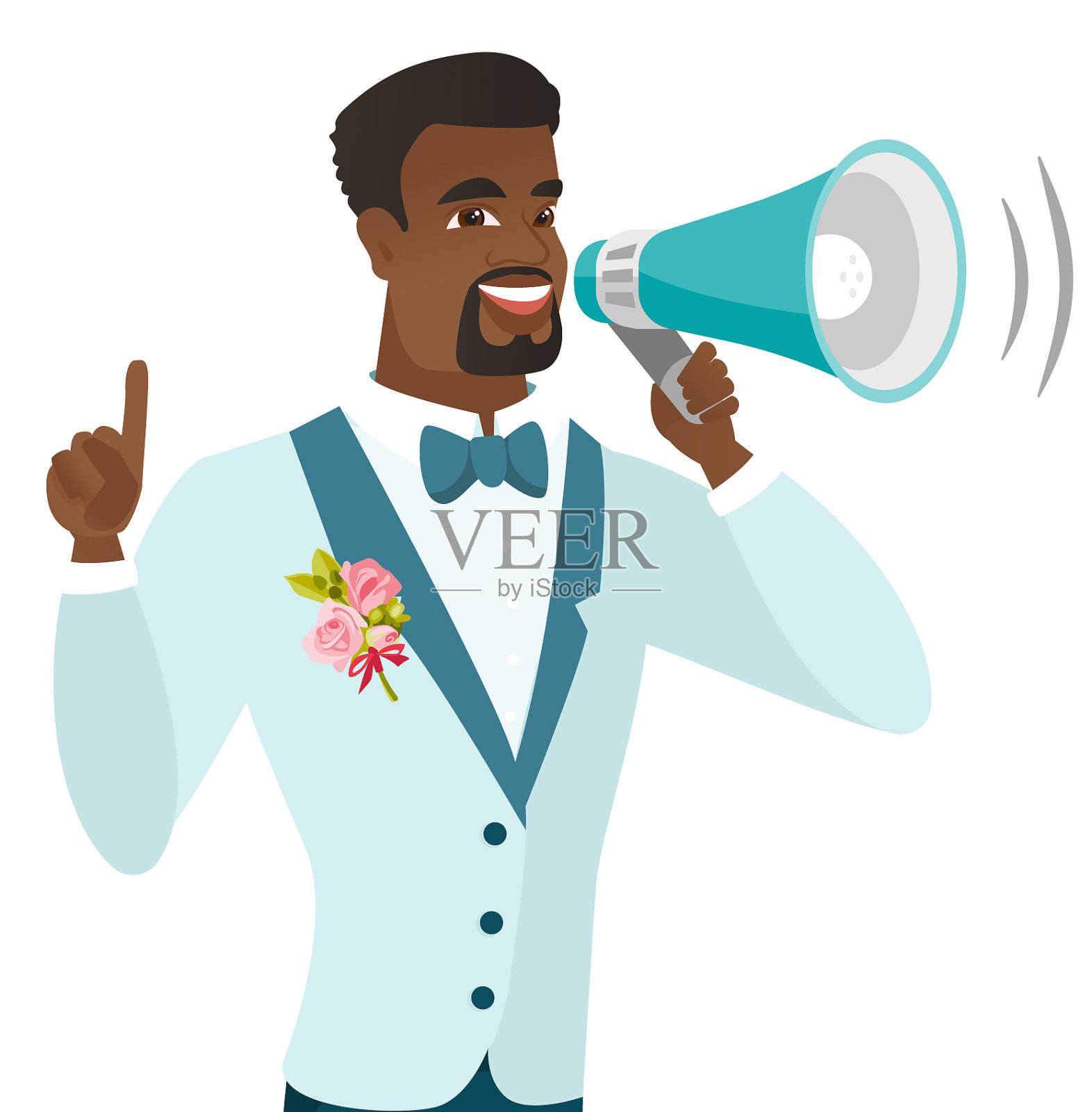 年轻的非洲裔美国人新郎宣布设计元素图片