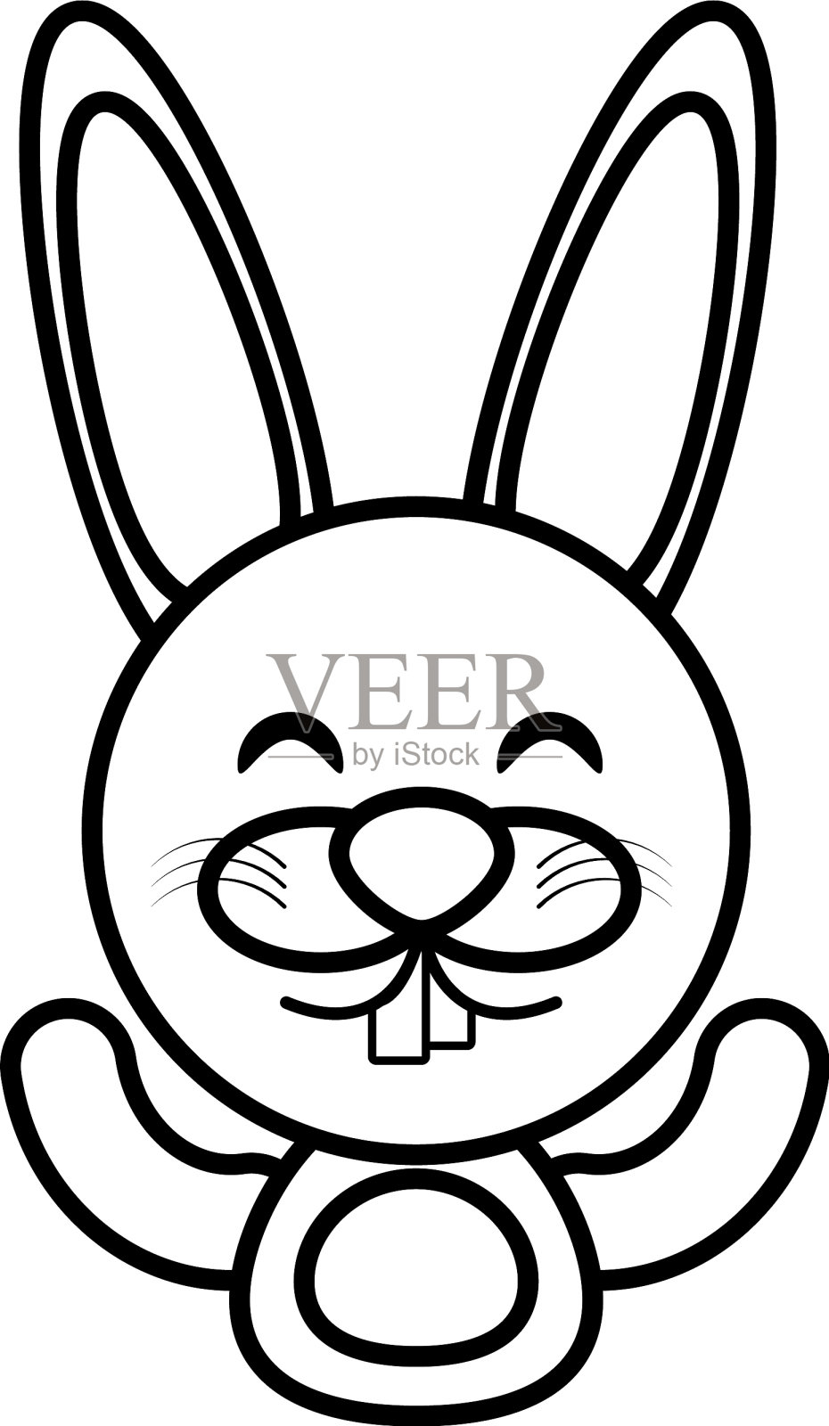 兔子动物玩具轮廓设计元素图片