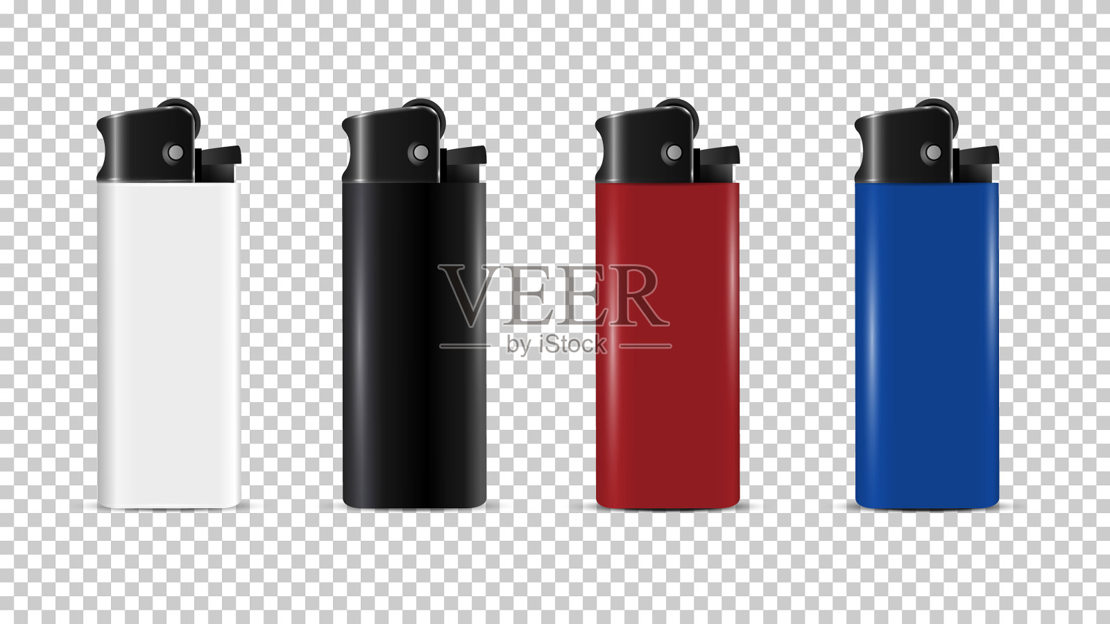 塑料打火机一次性逼真3d隔离插画图片素材