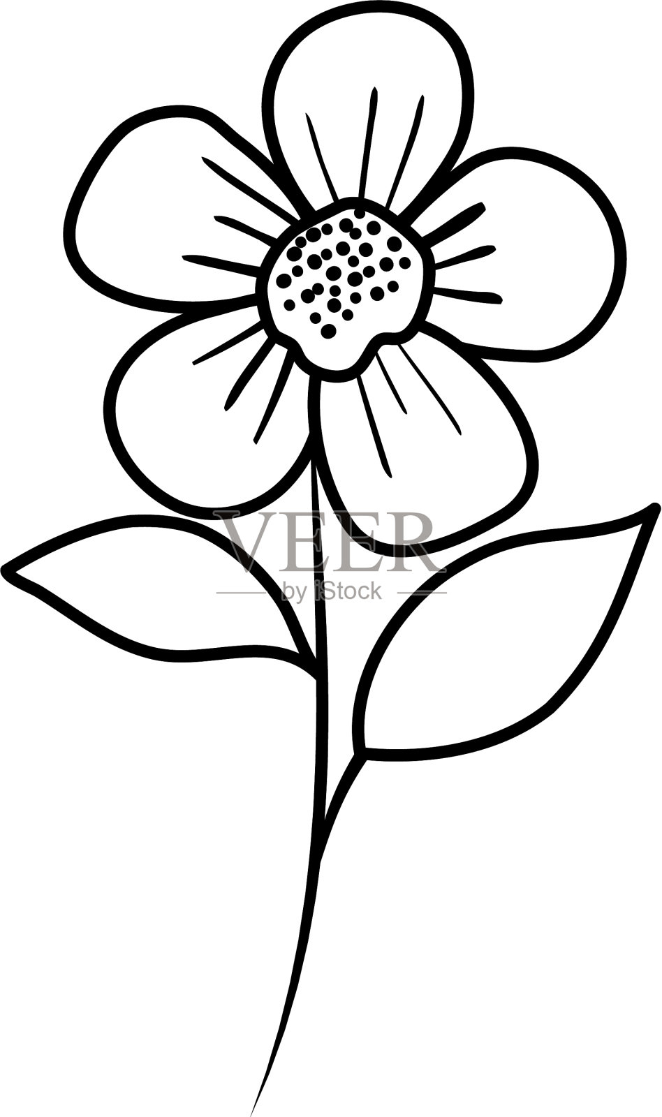 美丽的花和叶装饰图标设计元素图片