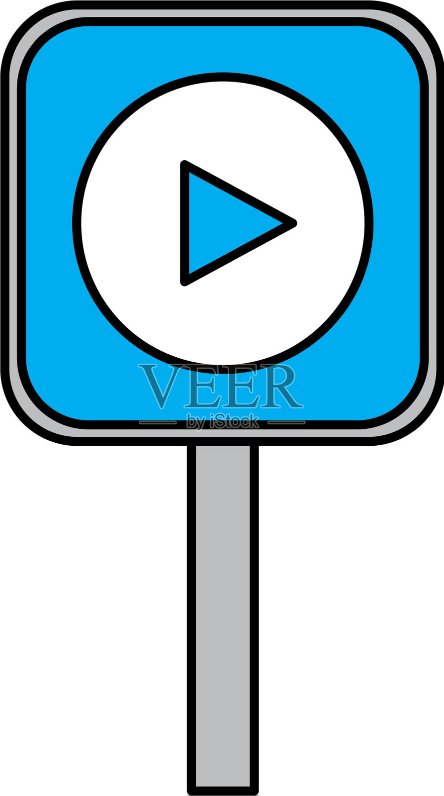 带有播放按钮的信号设计元素图片