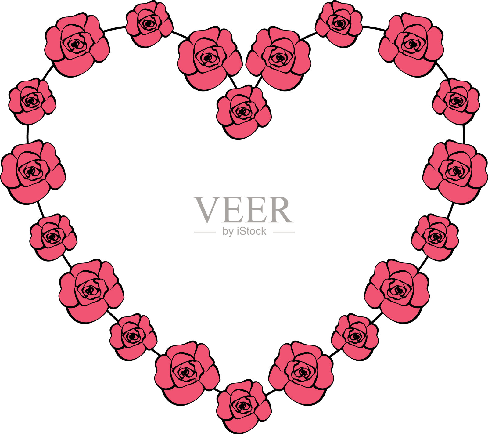 漂亮的心形玫瑰设计元素图片