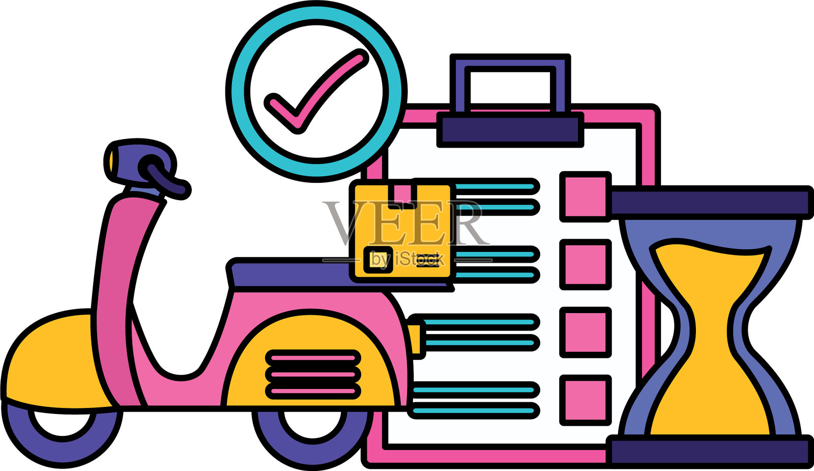 快速交付物流设计元素图片