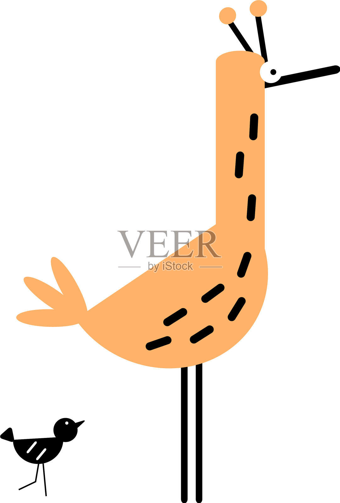 小鸟简单的艺术几何设计元素图片