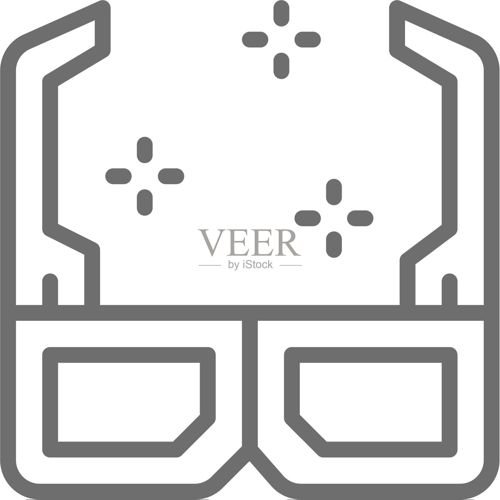 3d电影眼镜线图标设计元素图片