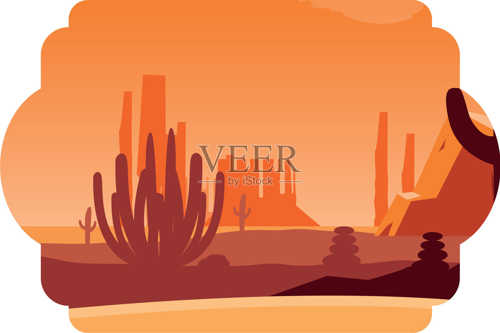 美丽的沙漠景观设计元素图片