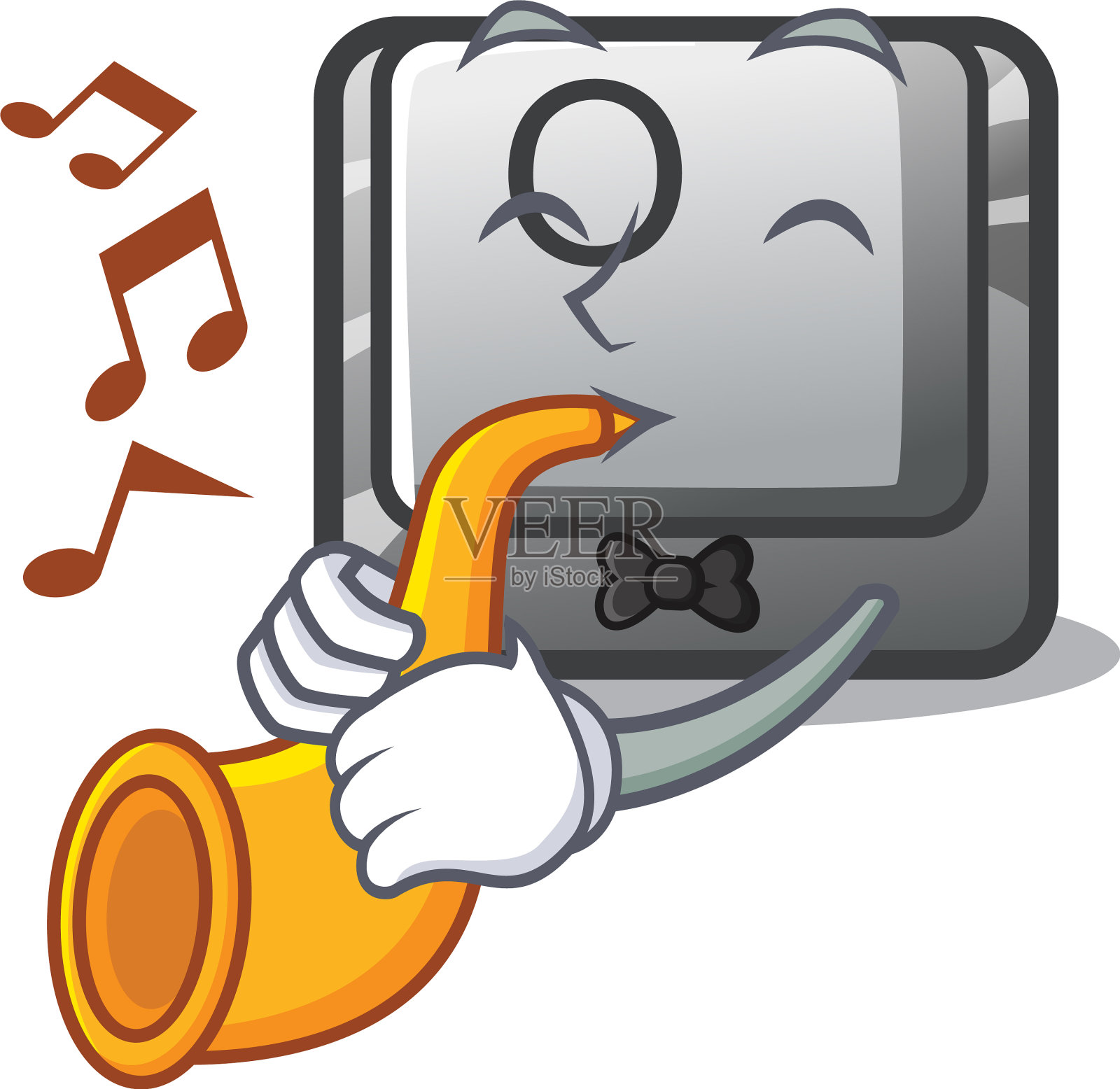 带有卡通形状的喇叭按钮o设计元素图片