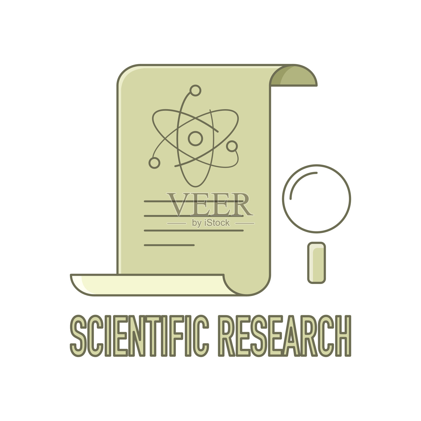 科学研究报告。平的风格。插画图片素材