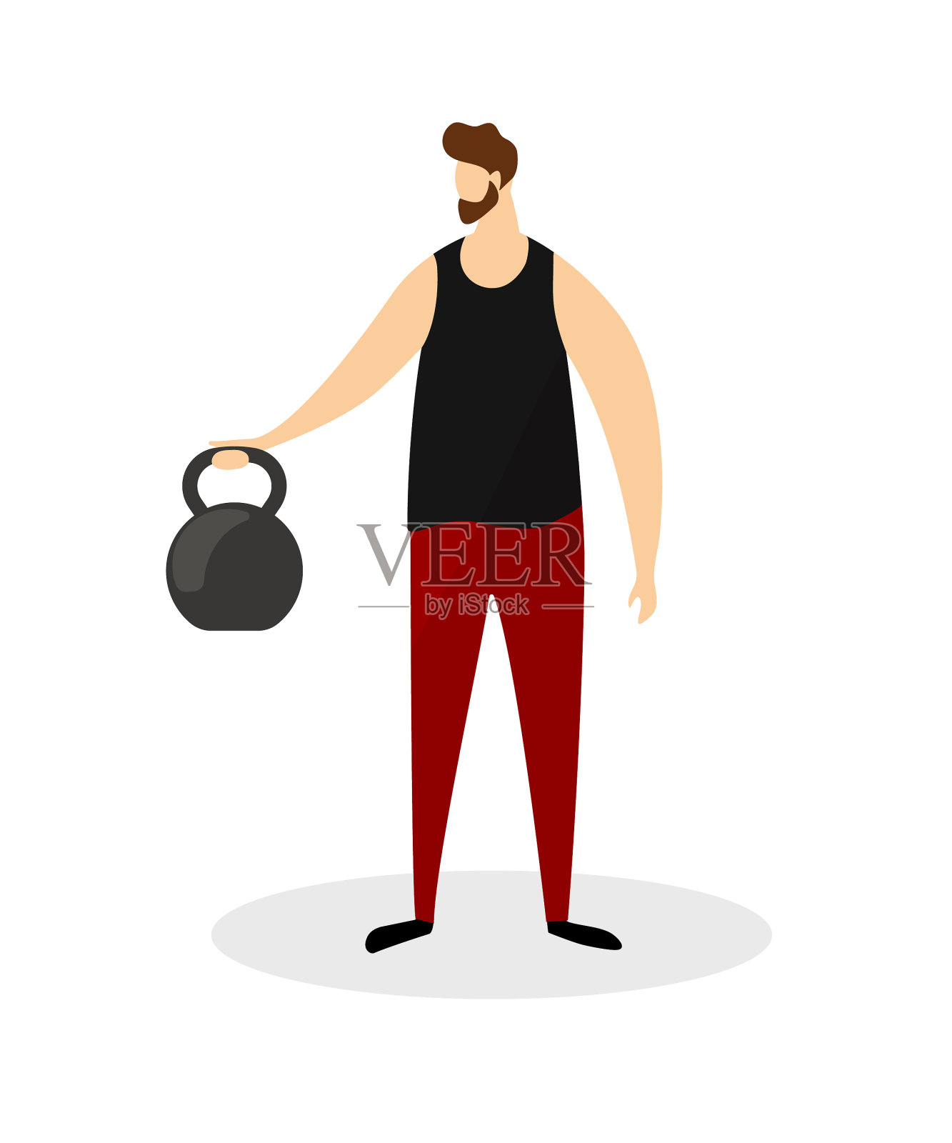 全身高壮汉做负重运动设计元素图片