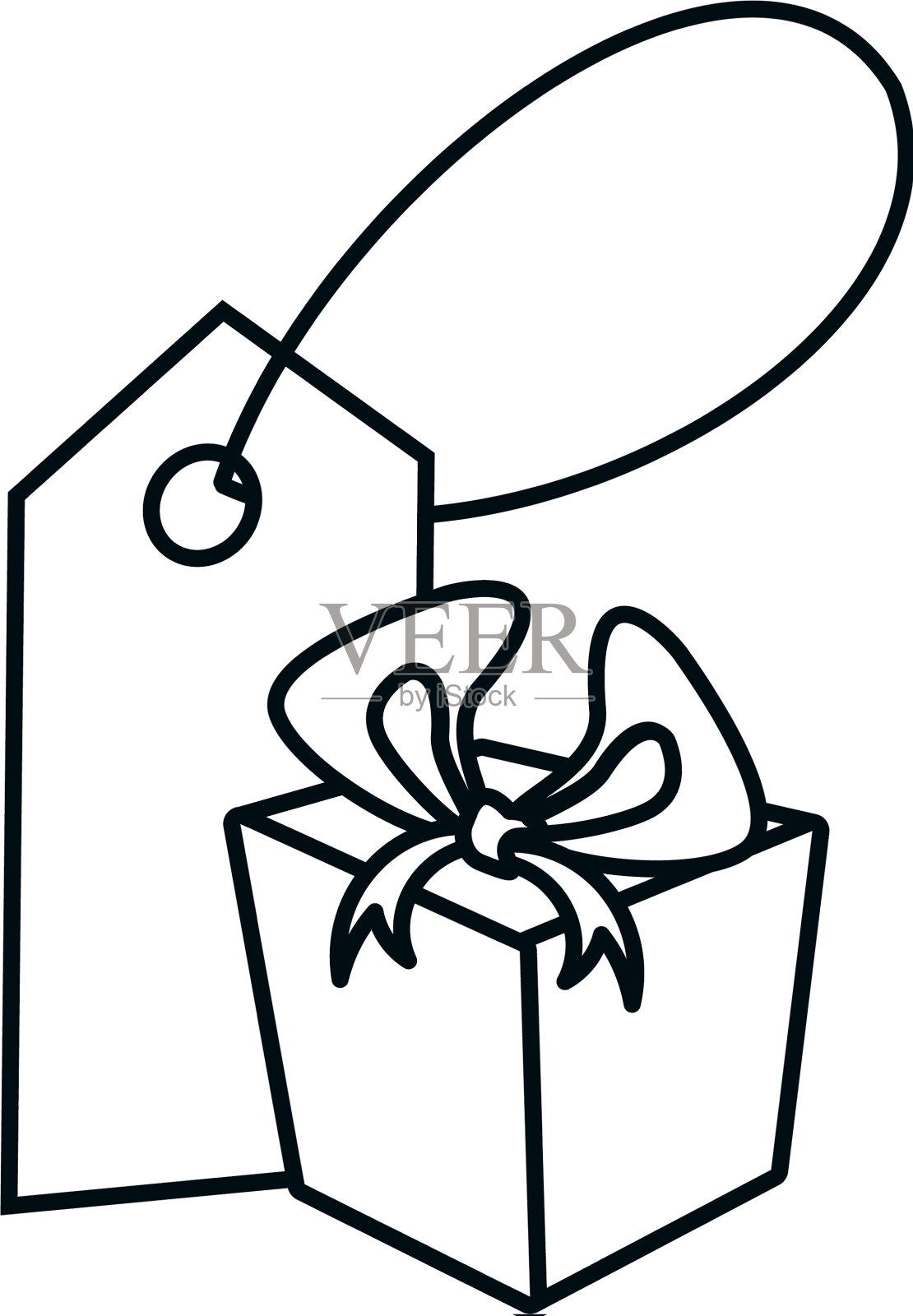 标签商业与礼盒孤立的图标设计元素图片