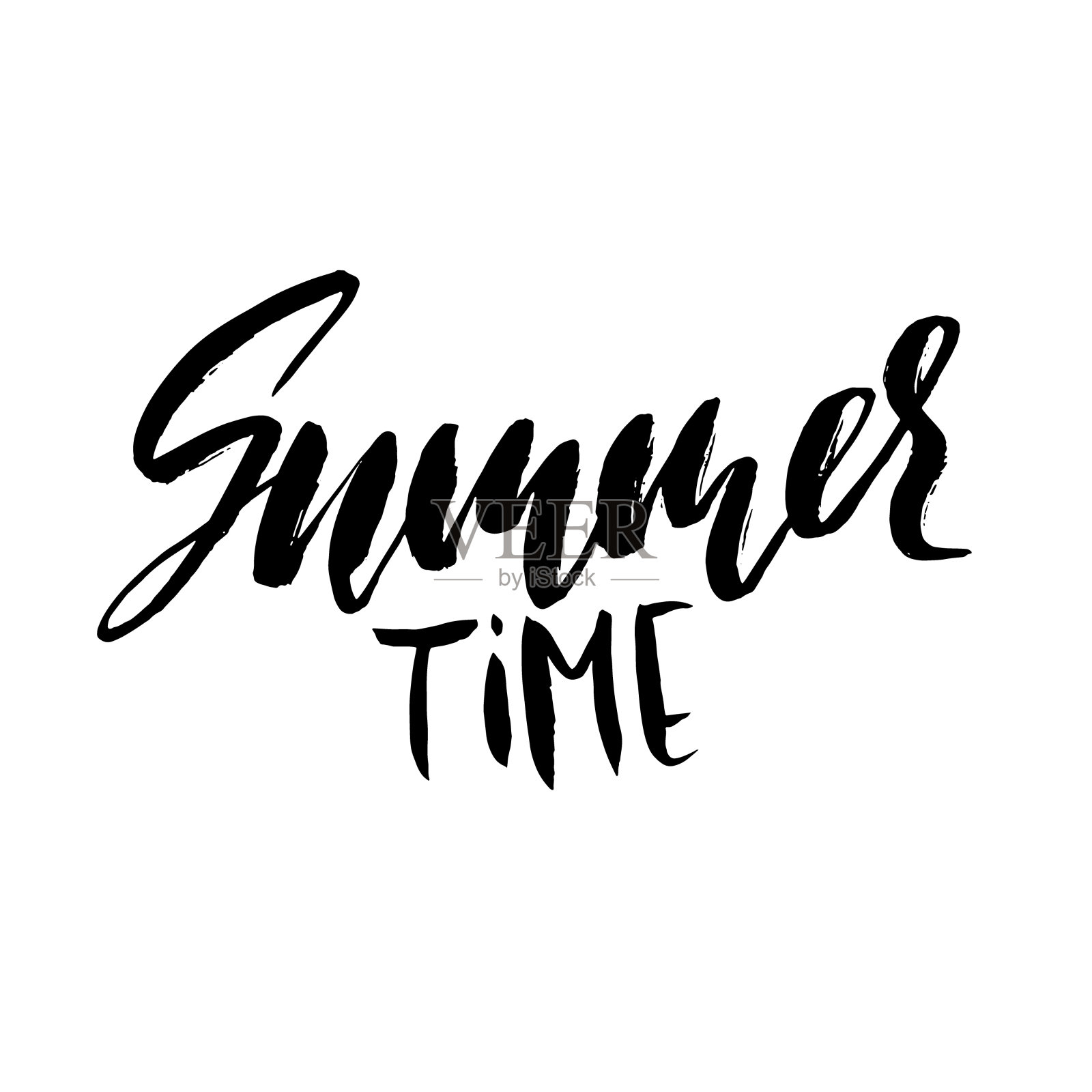 夏季时间手绘字体设计元素图片