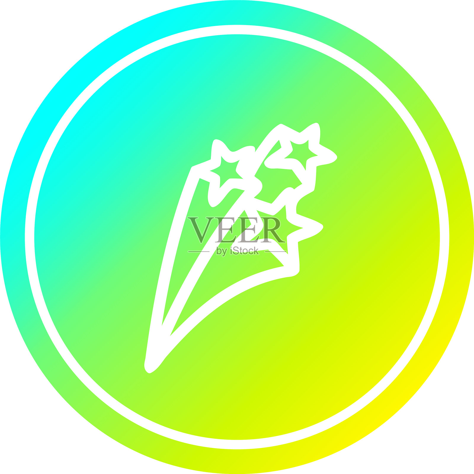 流星在冷梯度光谱中呈圆形设计元素图片