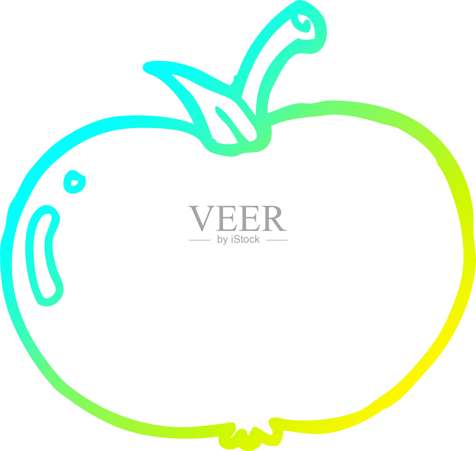 冷梯度线画卡通苹果设计元素图片