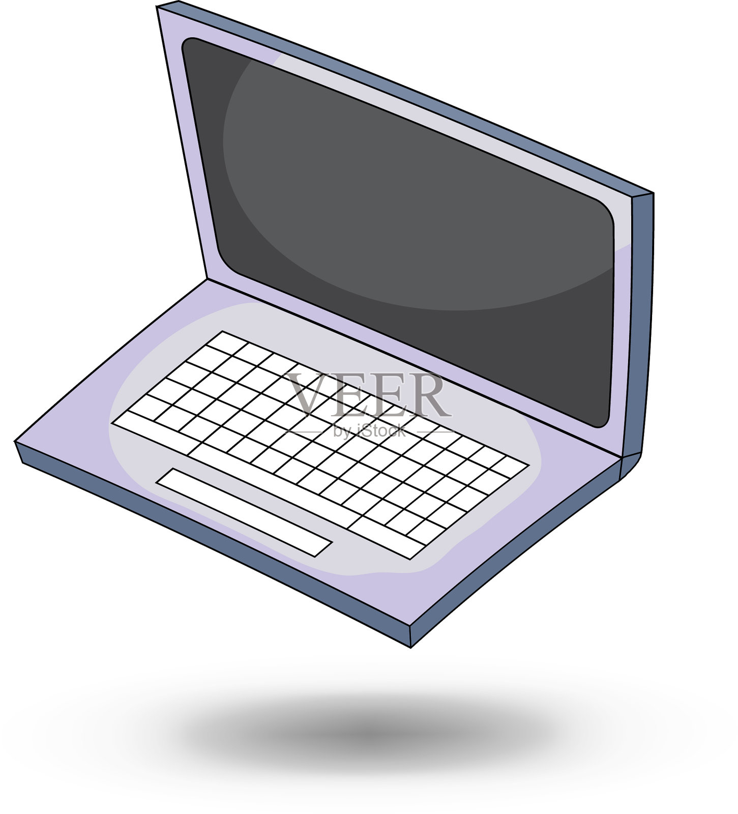 笔记本电脑卡通风格设计设计元素图片