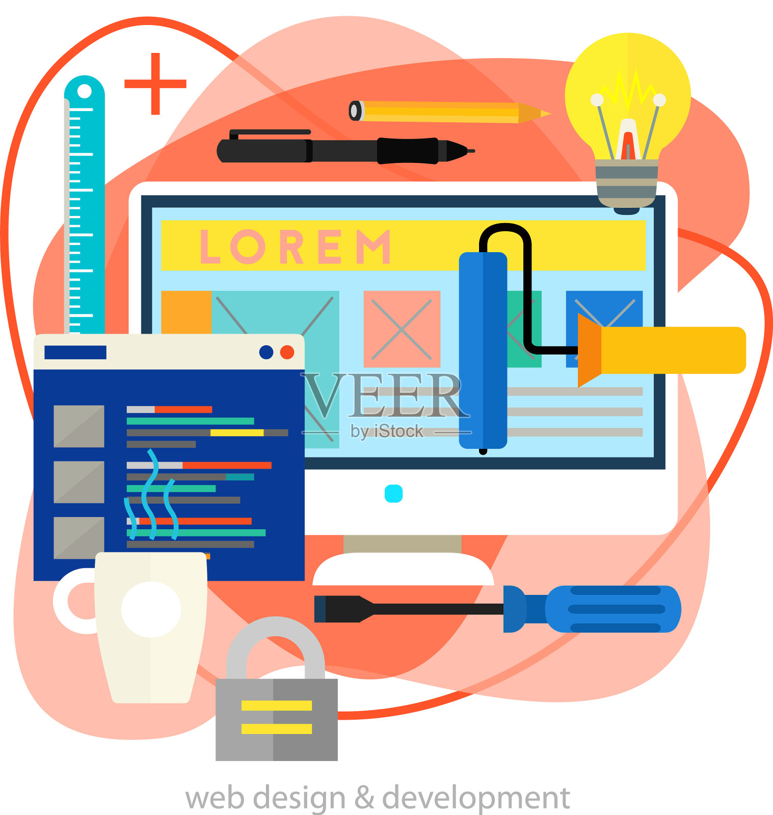 网页设计开发理念新潮明亮设计元素图片