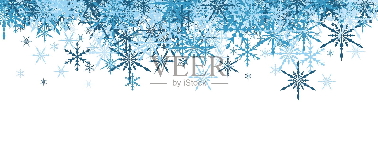 带着蓝色雪花的冬季横幅设计元素图片