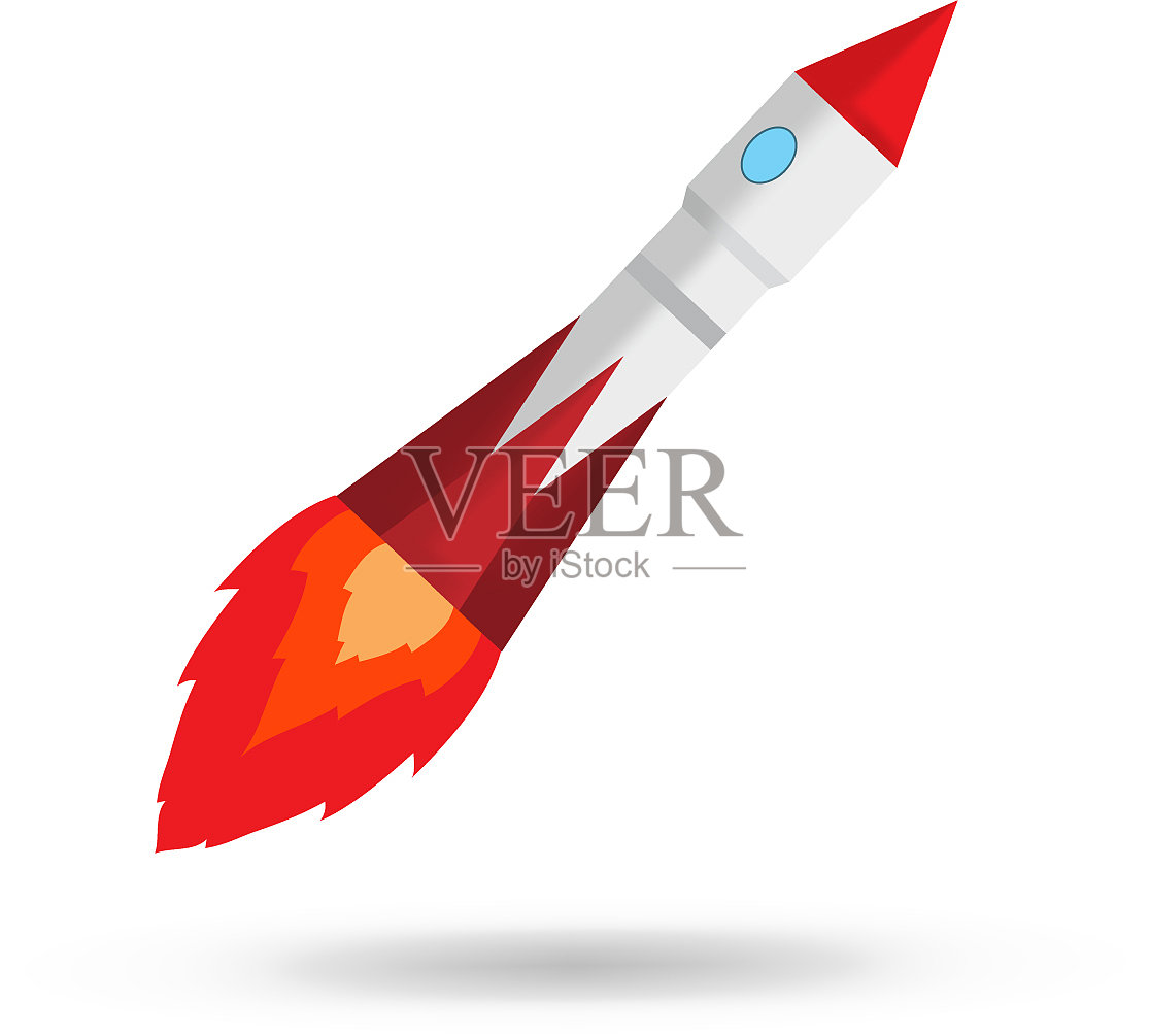 飞行的太空火箭-图像设计元素图片