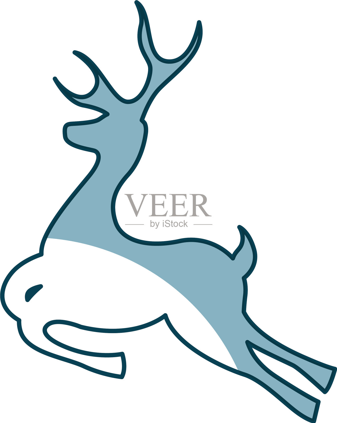 驯鹿剪影孤立的图标设计元素图片