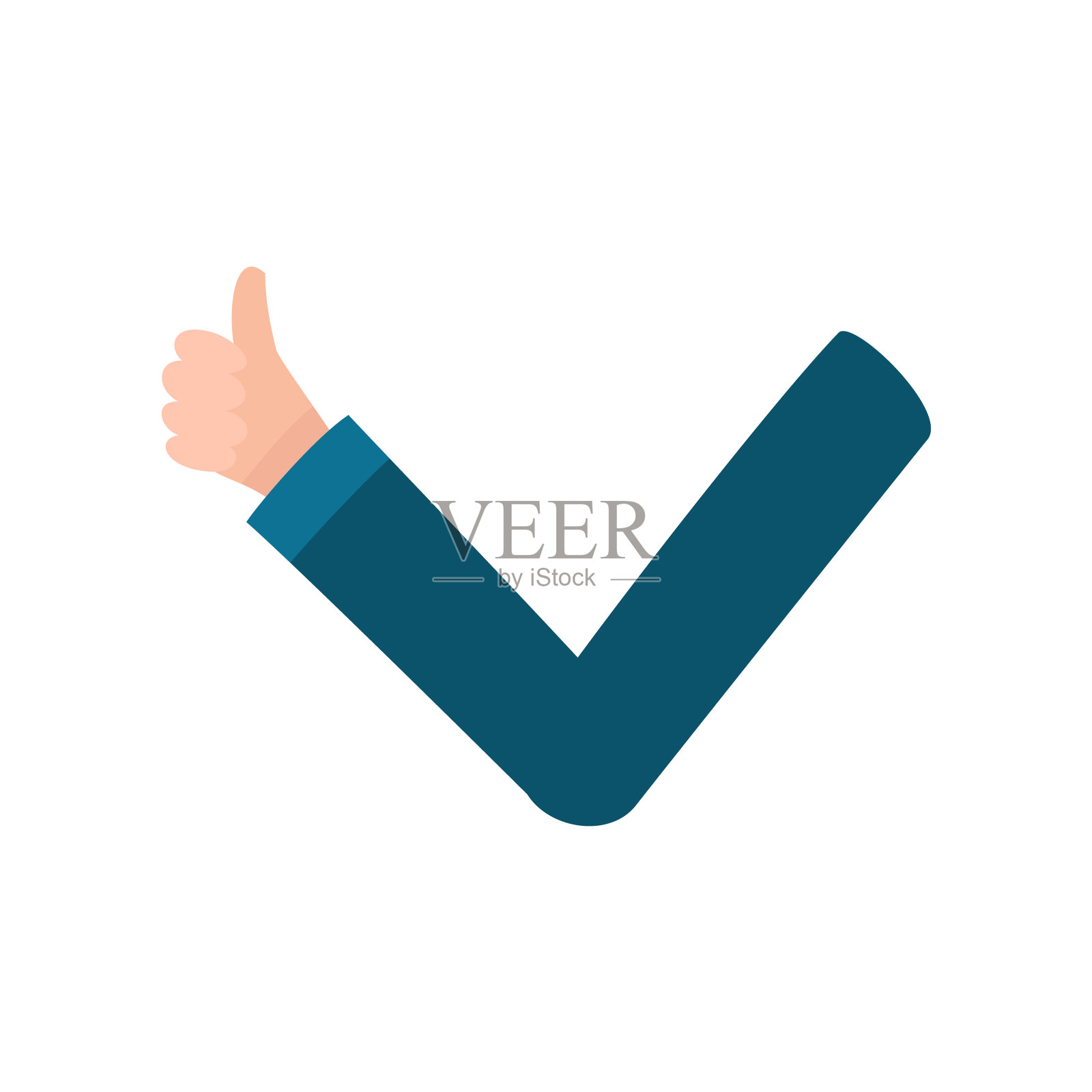 男性手臂上的手竖起大拇指表示赞同图标素材