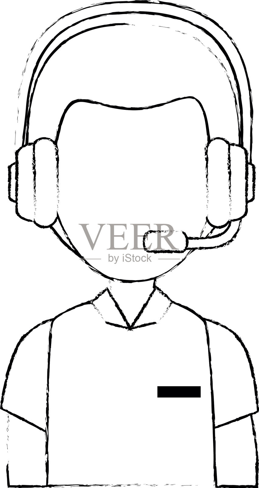 带耳机的后勤工人设计元素图片