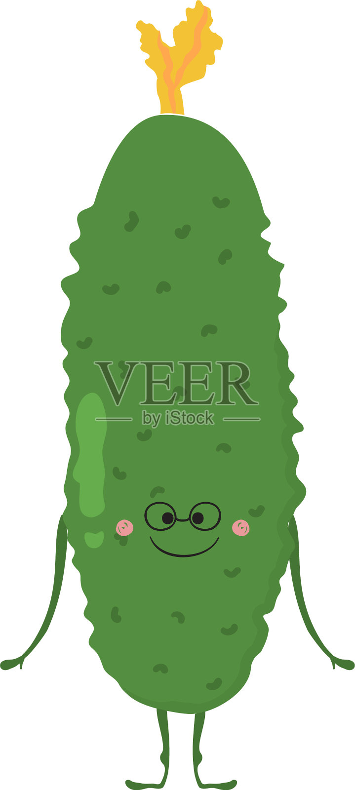 有趣的黄瓜卡设计元素图片