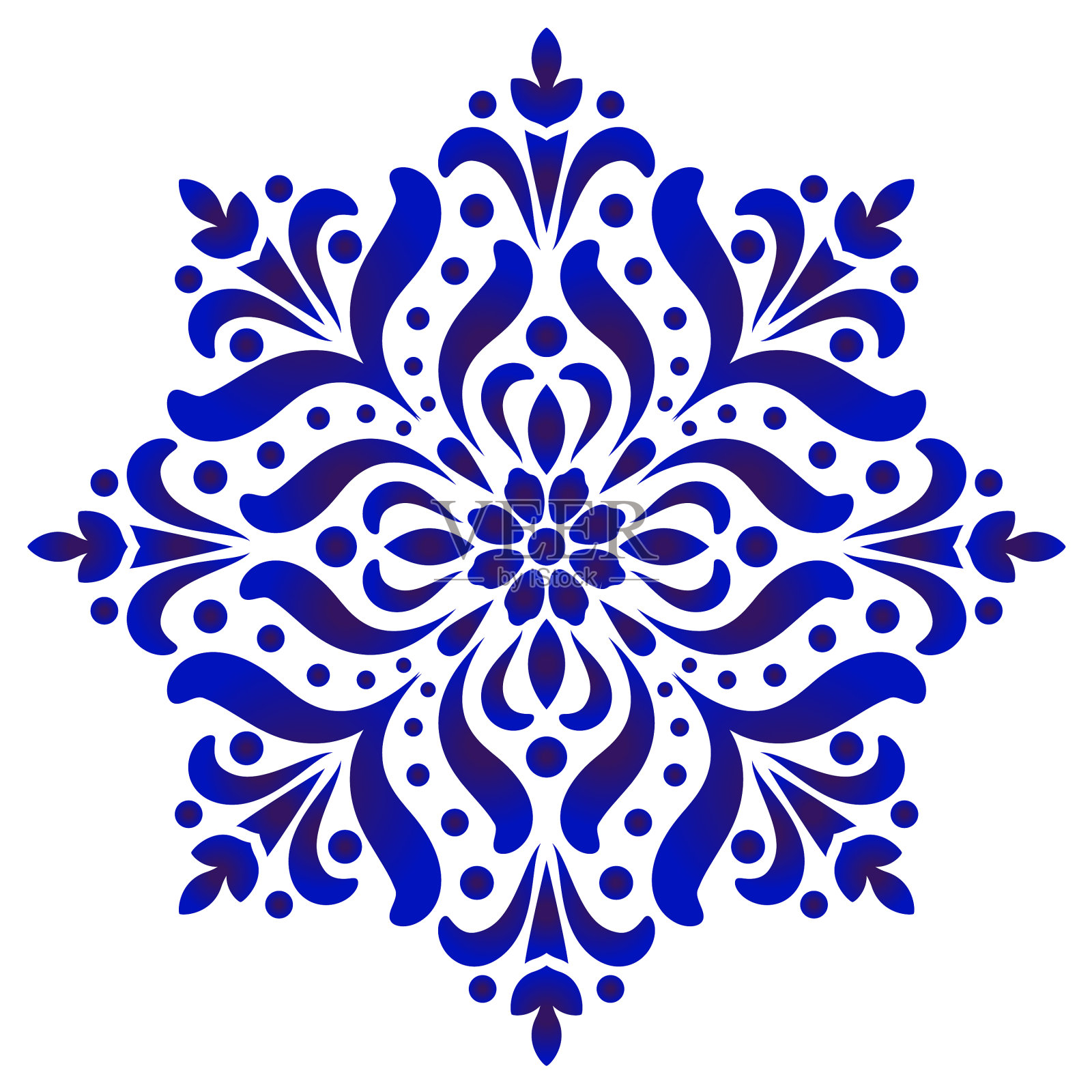 装饰花蓝白相间设计元素图片