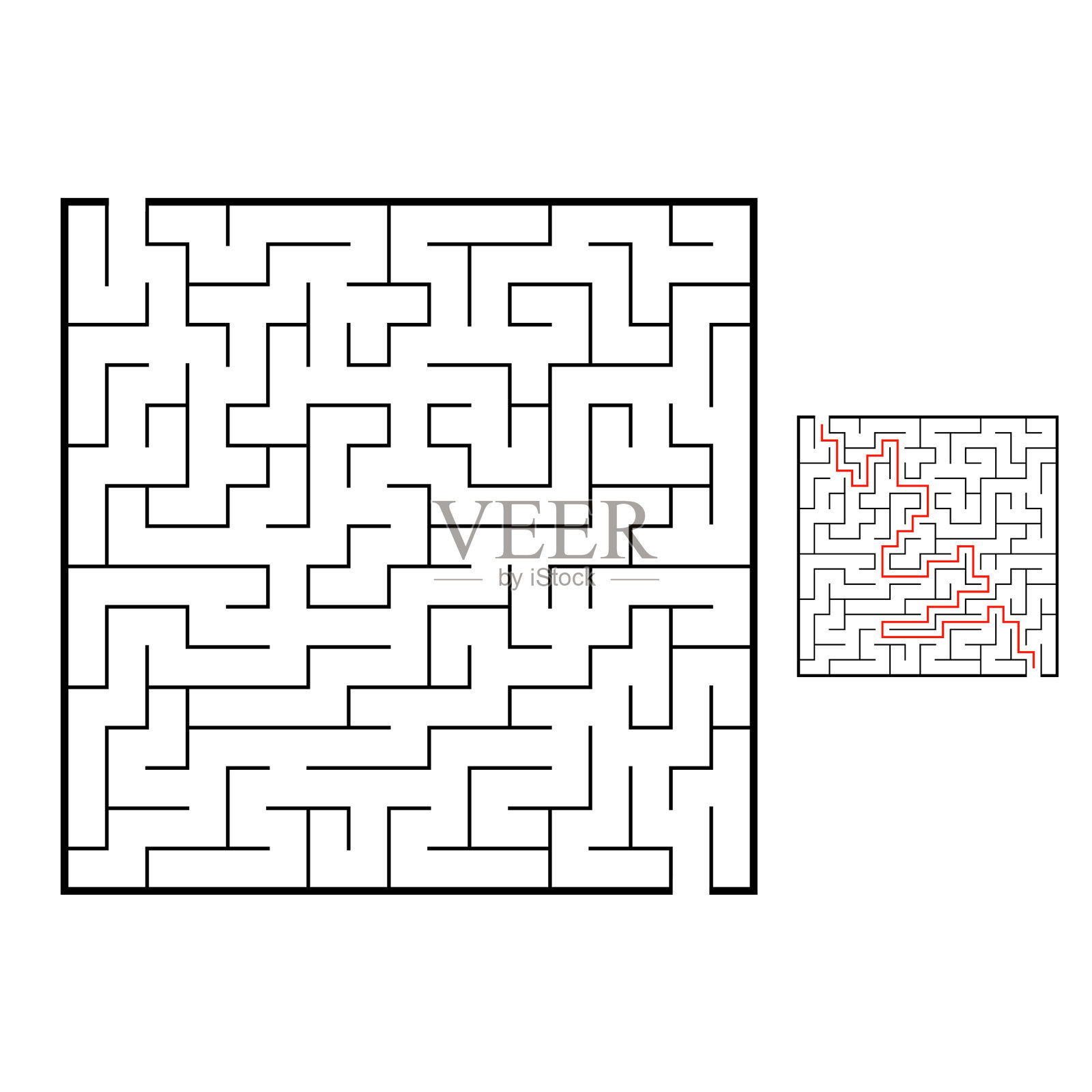 抽象迷宫教育游戏的孩子设计元素图片