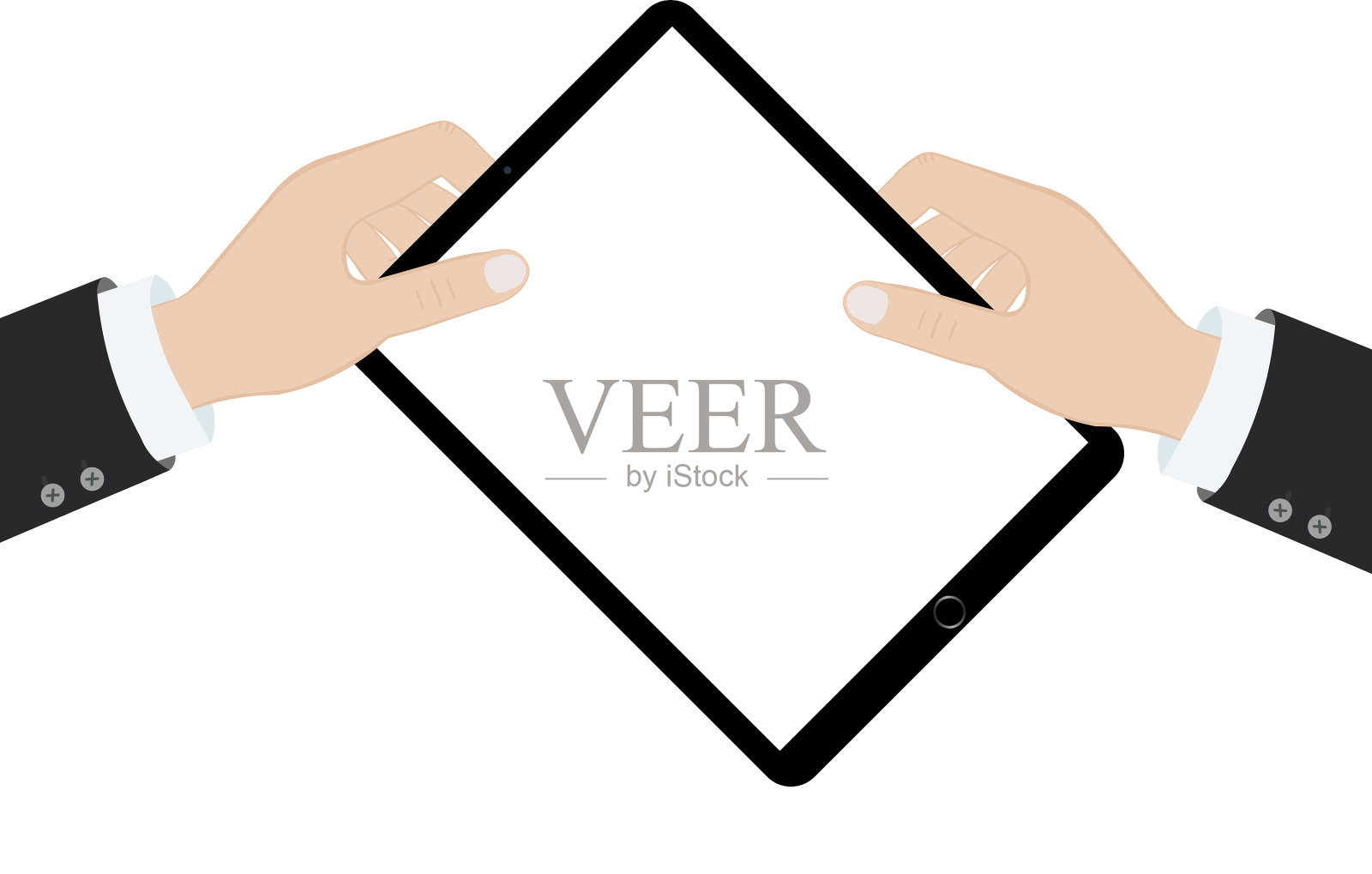 商人手里拿着空白的写字板设计元素图片