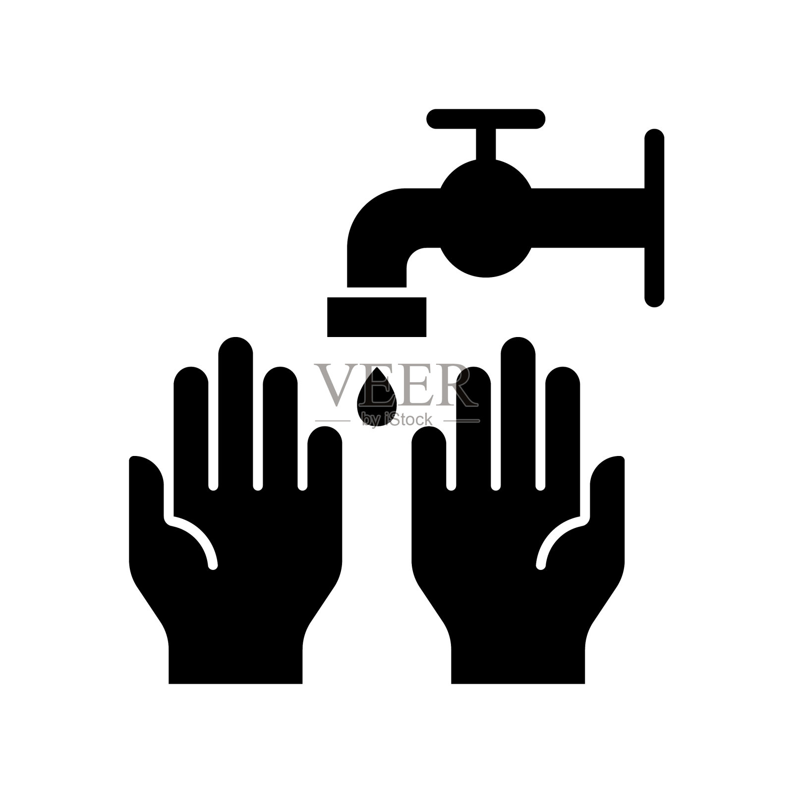 洗手卫生固体风格图标图标素材