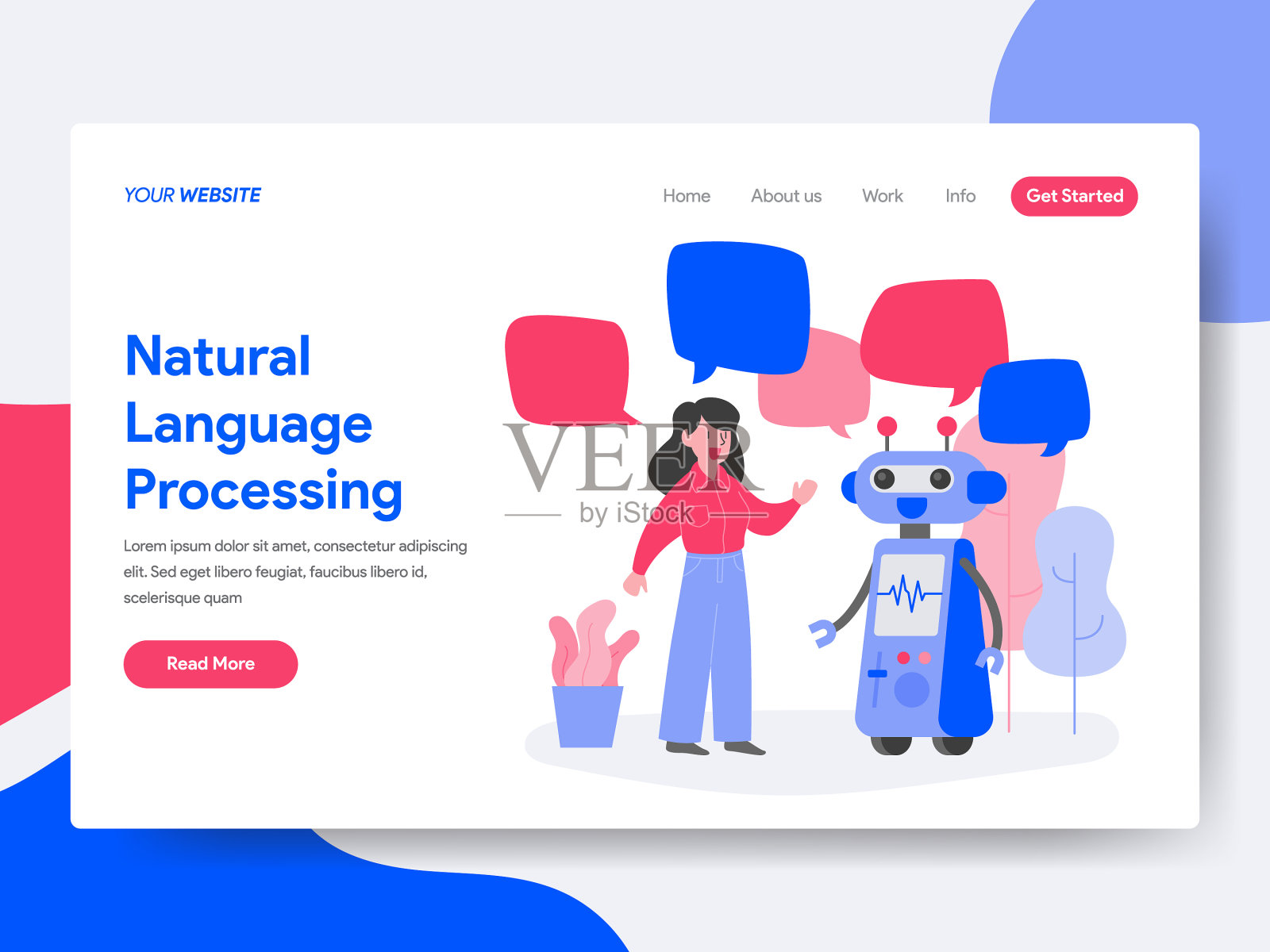 自然语言处理概念插画图片素材