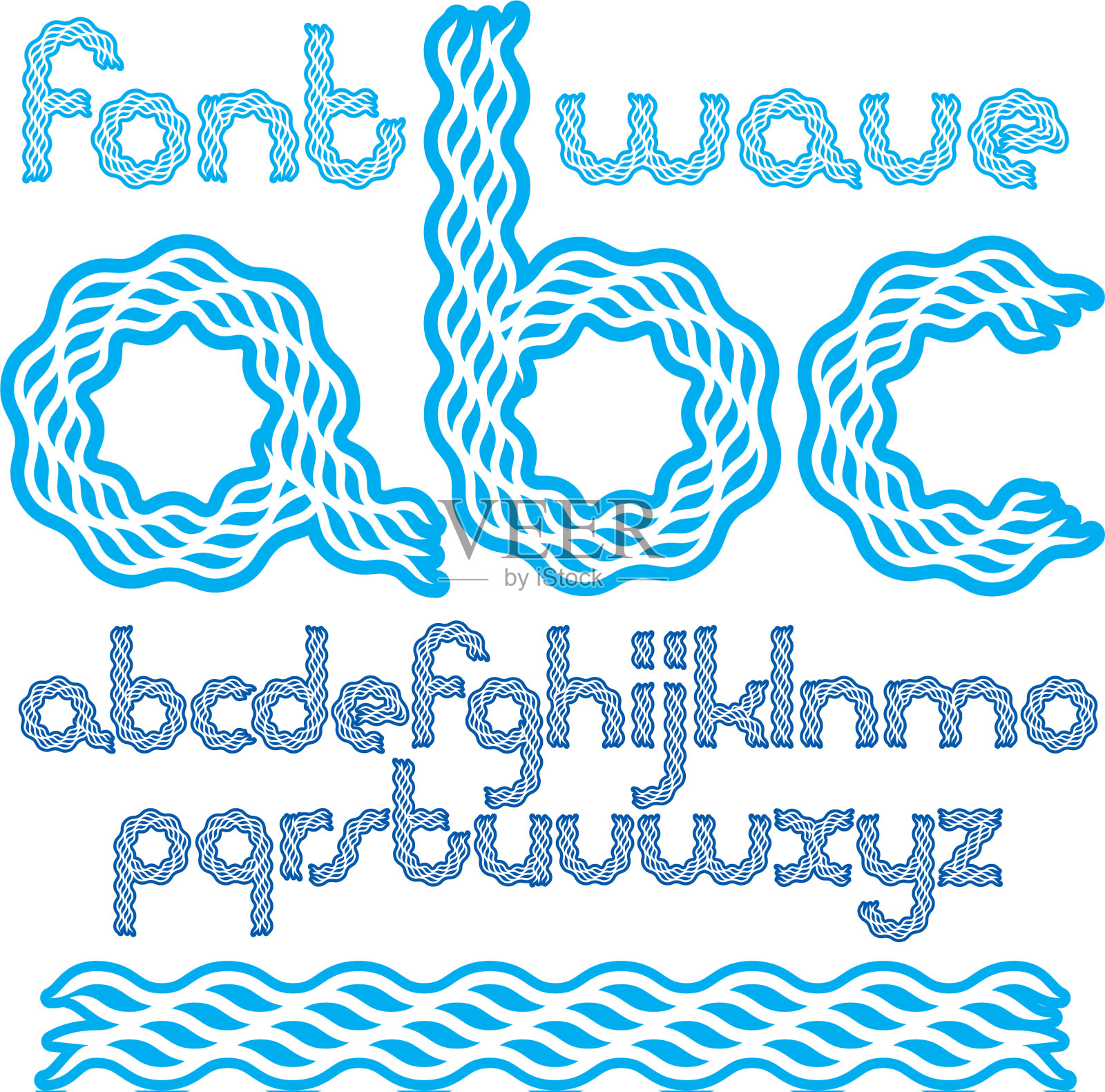 小写圆形字母集合设计元素图片