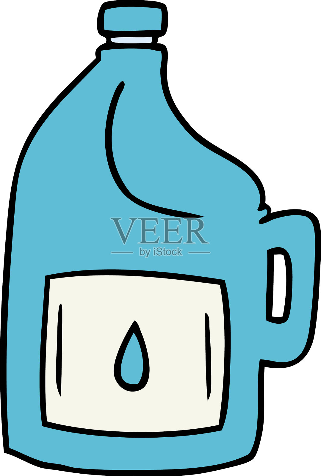 一个大饮水机的卡通涂鸦设计元素图片