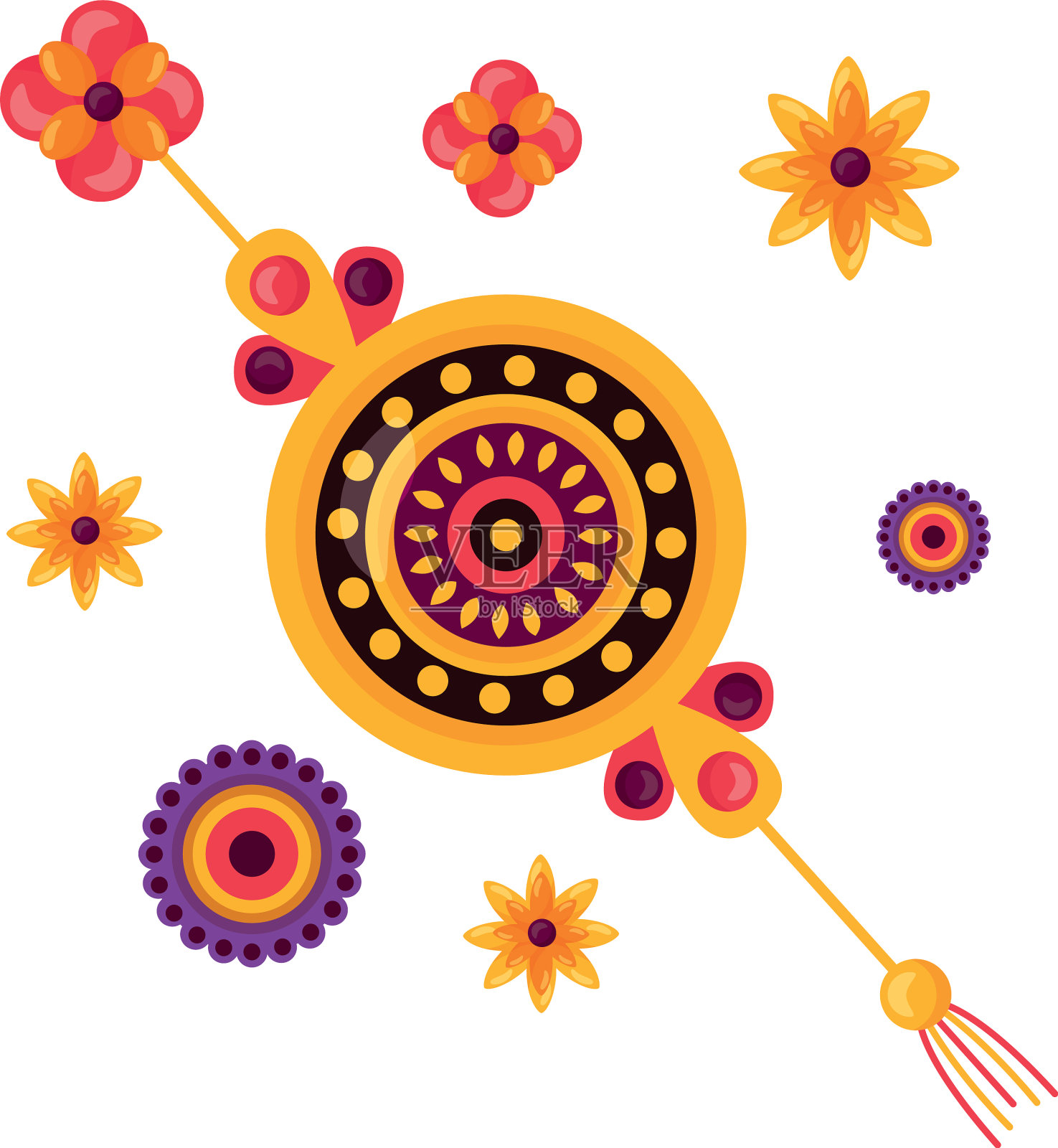 孤立的拉克沙班丹设计设计元素图片