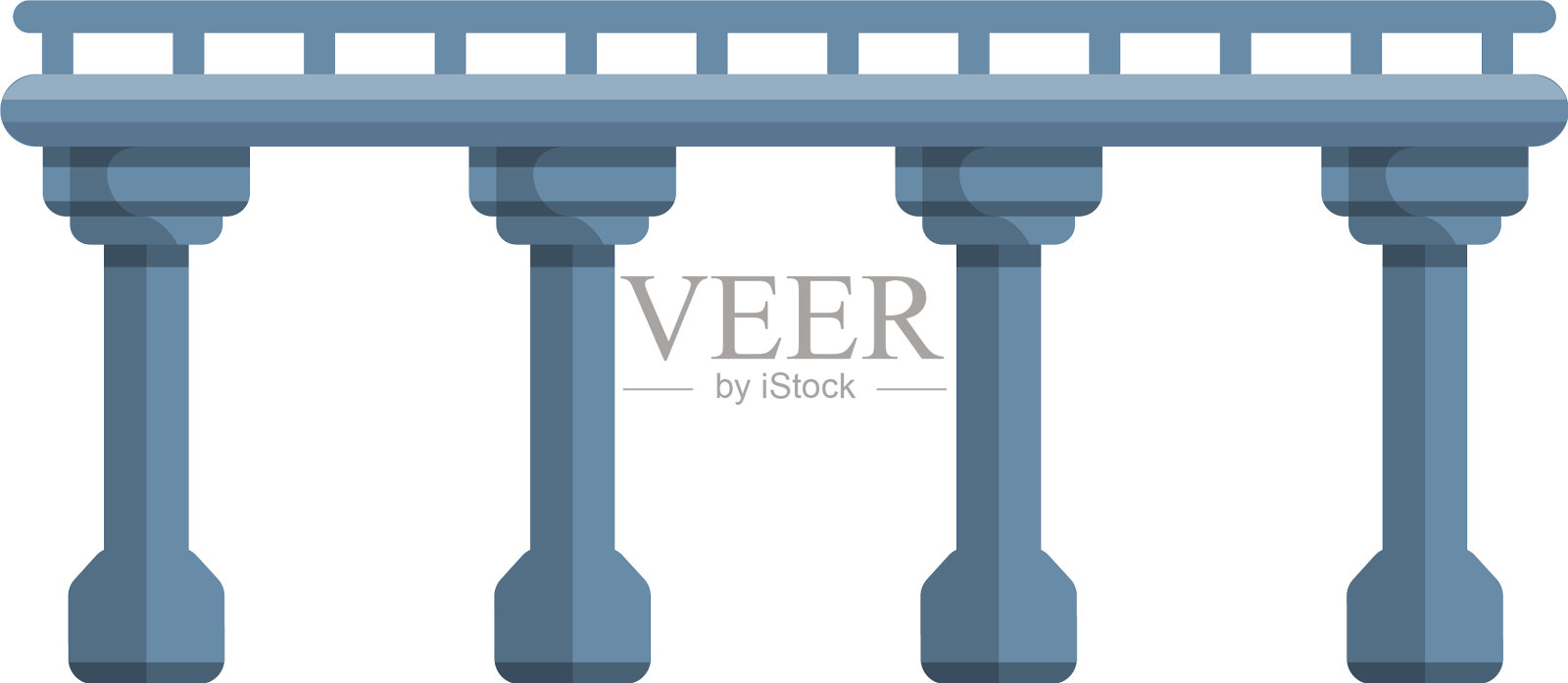 卡通风格的路桥图标设计元素图片