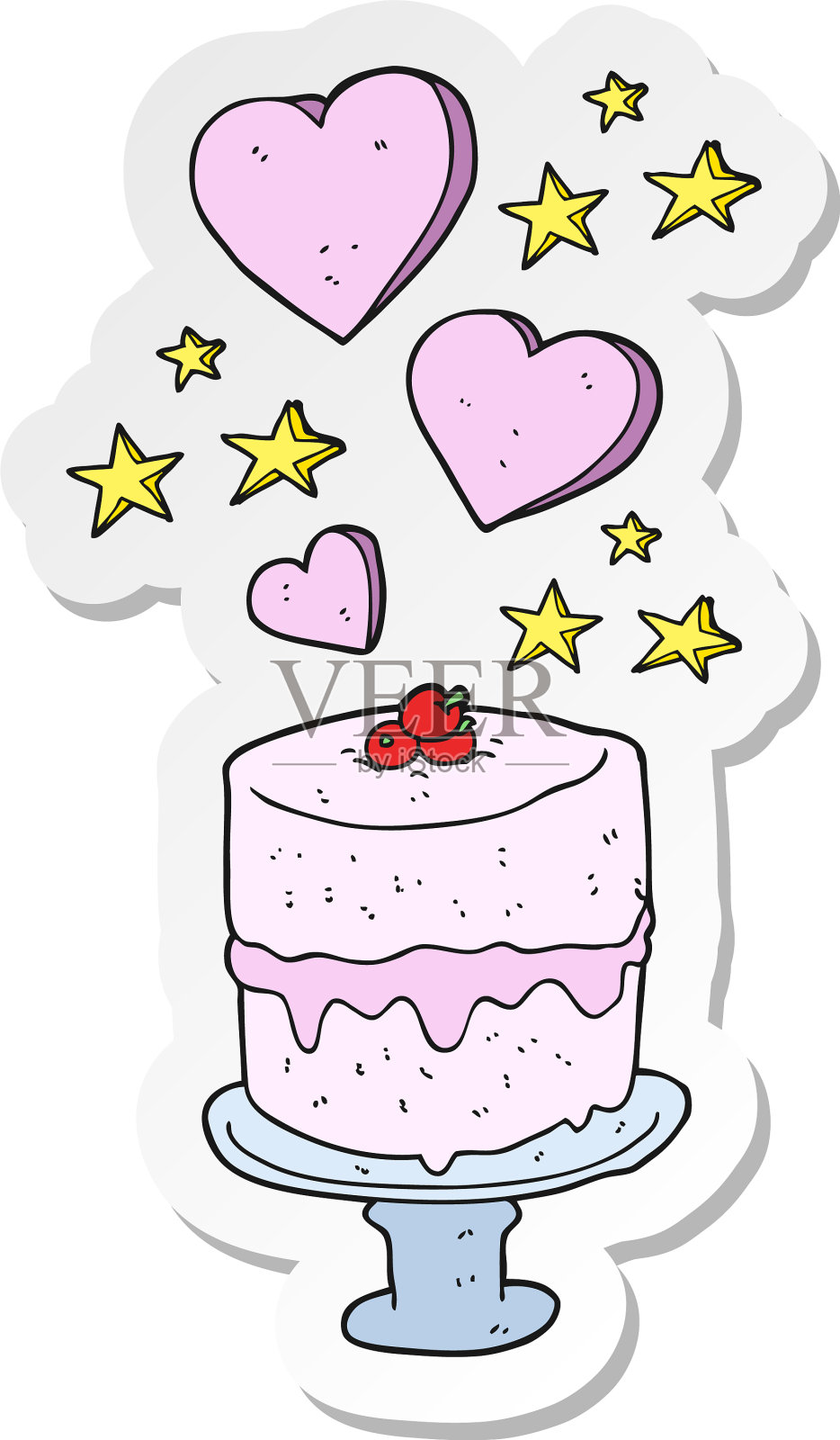 卡通蛋糕贴纸设计元素图片