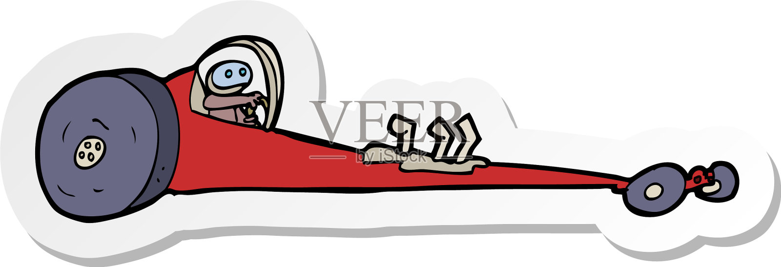 卡通赛车贴纸设计元素图片