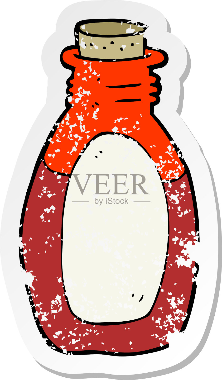 复古心疼贴纸的卡通药水设计元素图片