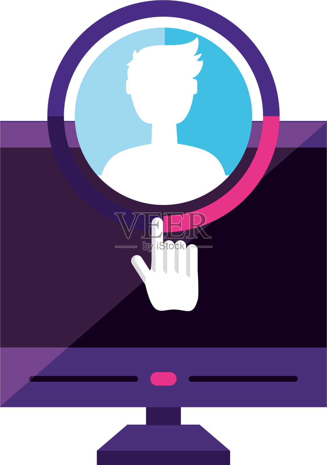 桌面与男性的个人资料帐户设计元素图片