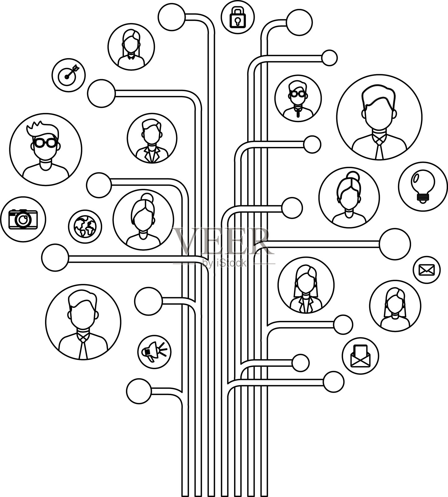 社交媒体和多媒体设计设计元素图片