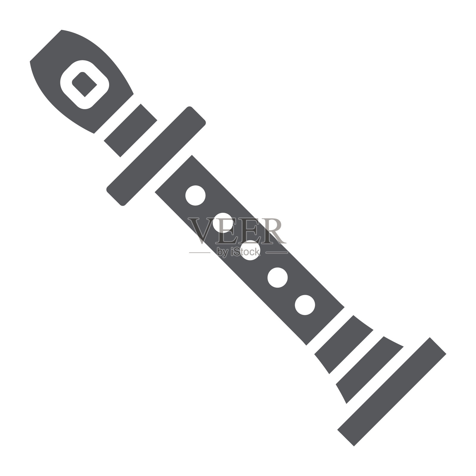 笛子符号、音乐图标和乐器小旗设计元素图片