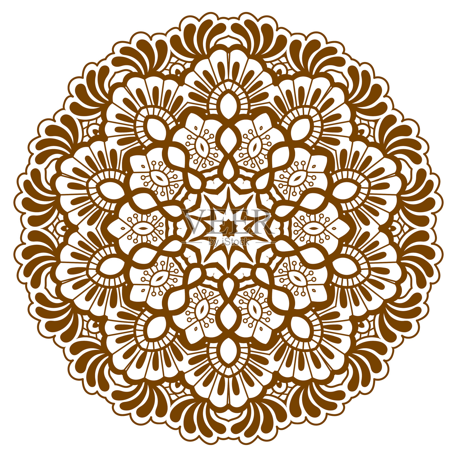 圆的棕色的曼荼罗设计元素图片