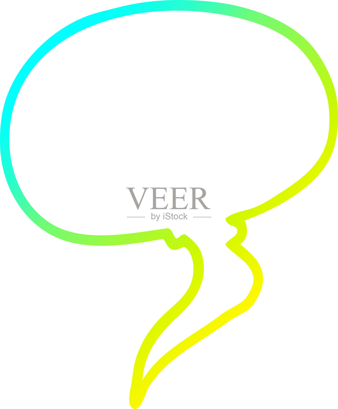 冷梯度线画卡通语音泡泡设计元素图片