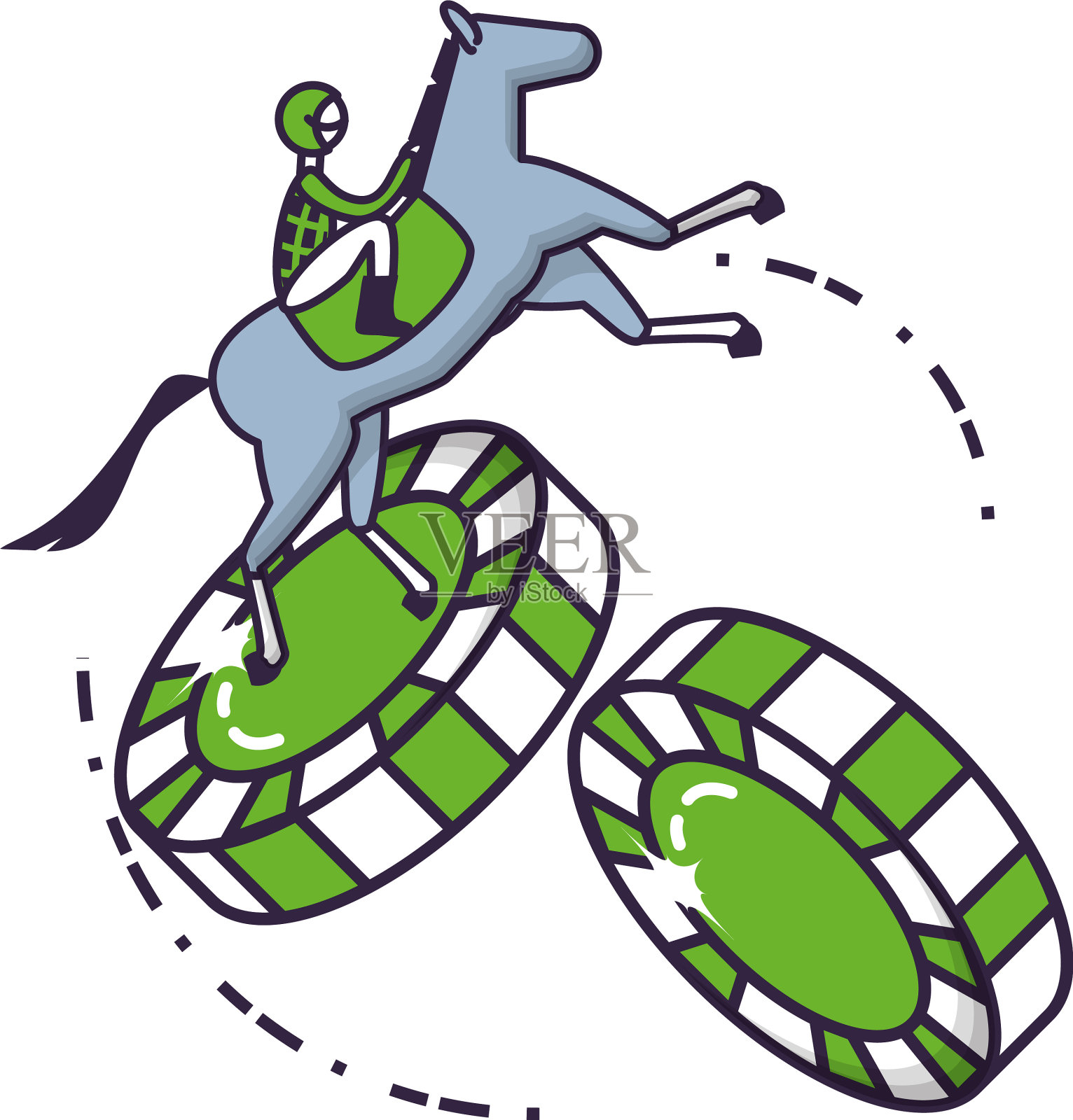 赌场游戏筹码和赛马场设计元素图片