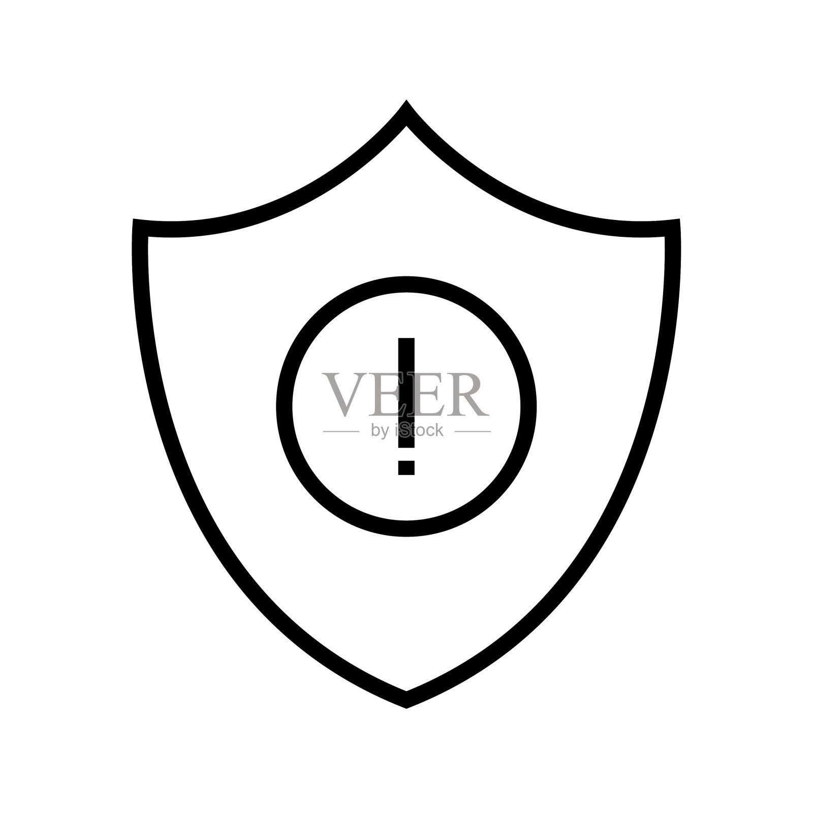 警告屏蔽线艺术矢量图标- UI图标矢量插画图片素材