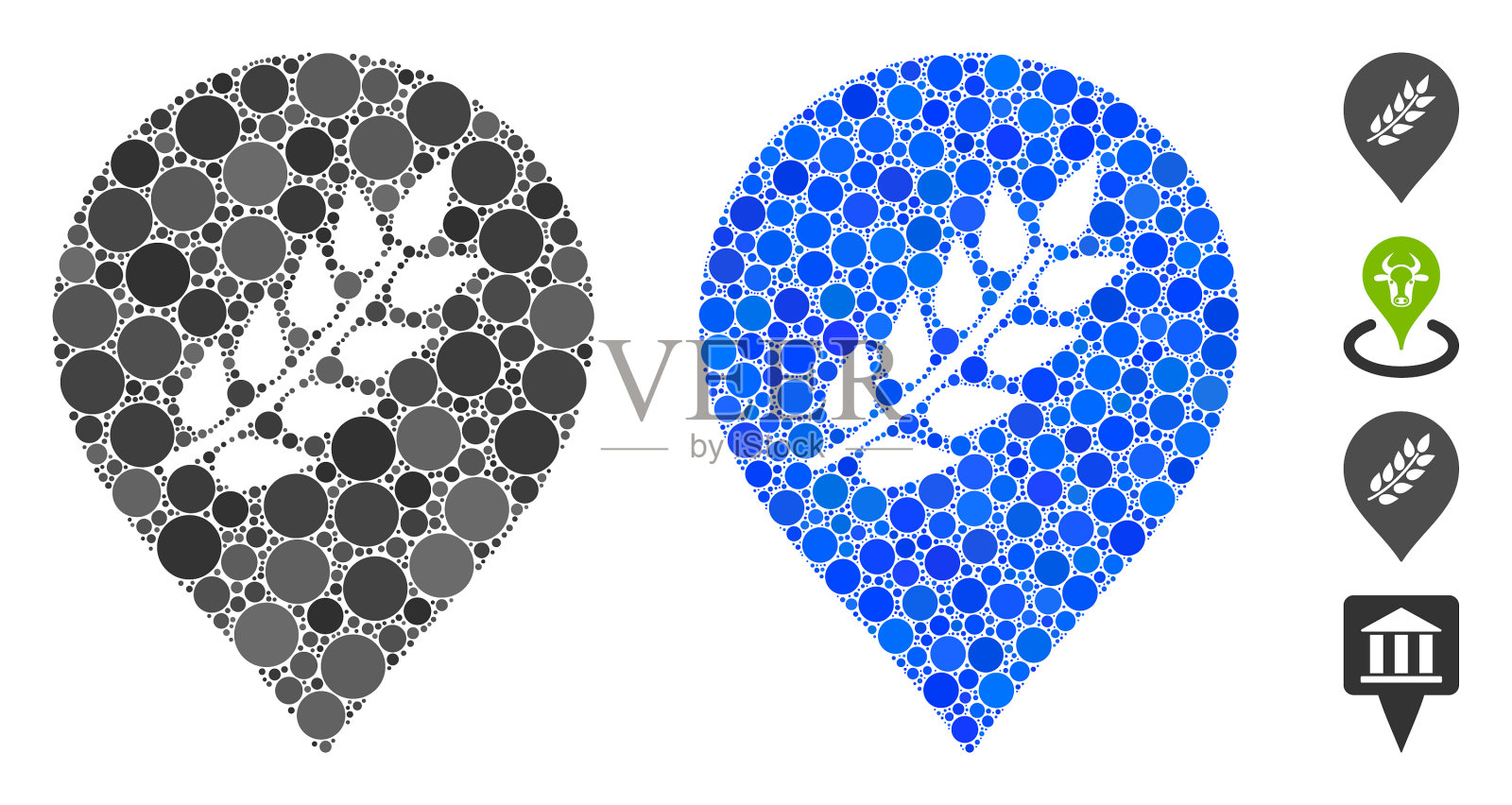 种植园标志马赛克图标圆点插画图片素材