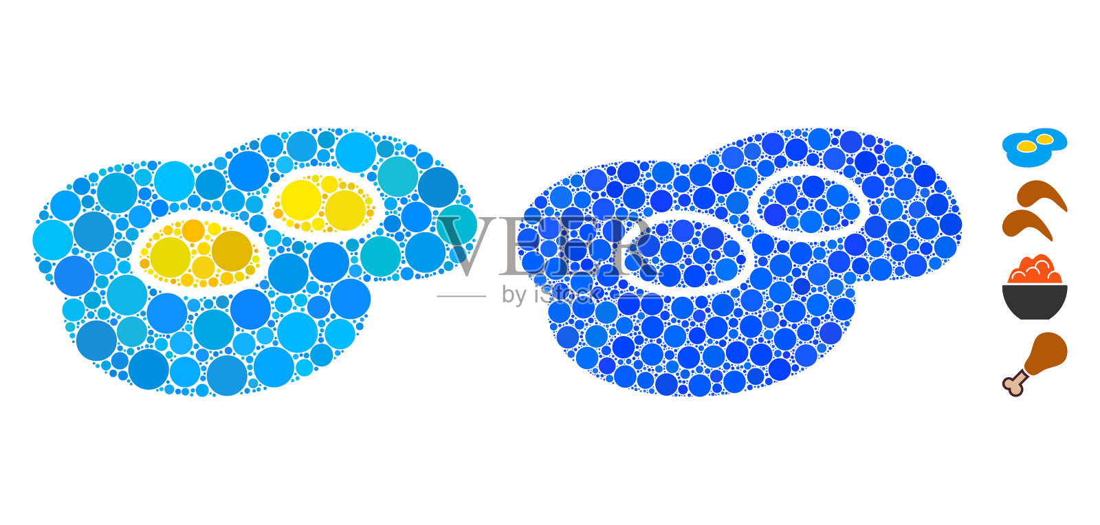 煎蛋马赛克图标圆点插画图片素材